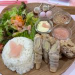 岩下の新生姜肉巻き＆鶏から揚げプレート