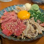 肉刺し5種ユッケ(もつ千 八丁堀店)