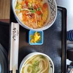 あられ丼とうどんのセット