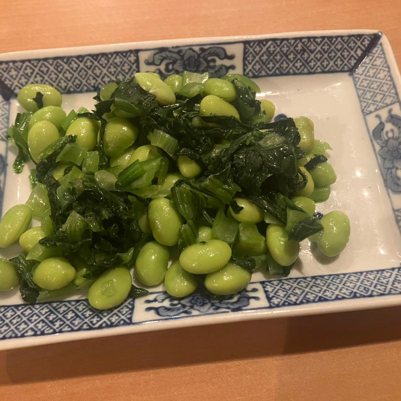 碧緑毛豆 【枝豆と青梗菜】(上海小吃)