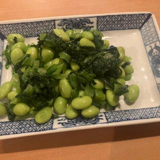 碧緑毛豆 【枝豆と青梗菜】(上海小吃)