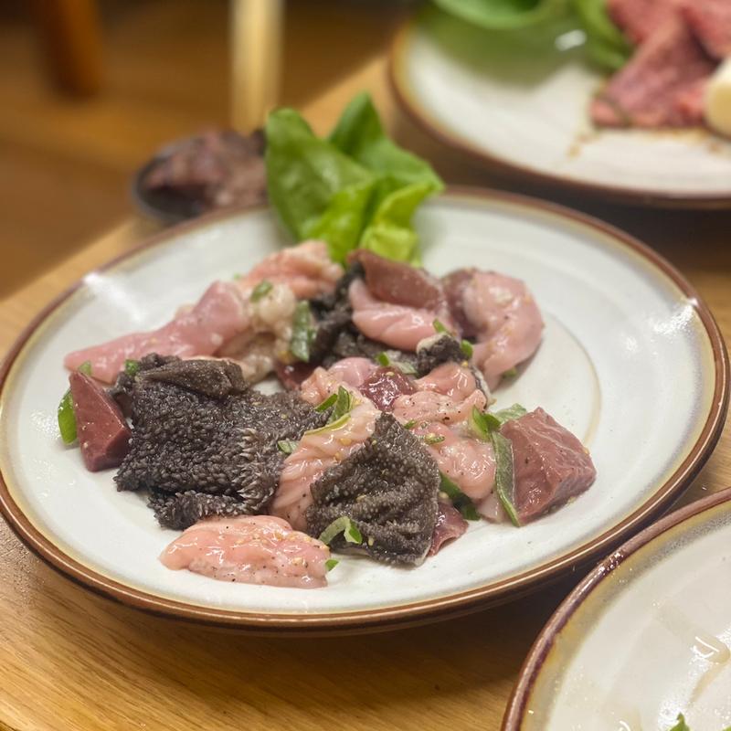 常連コースのミックスホルモン(スタミナ苑)