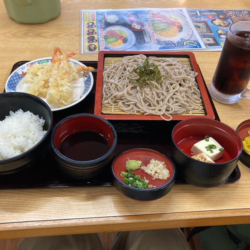 天ざる白めしアイスコーヒー(うちだ屋 菊池店)