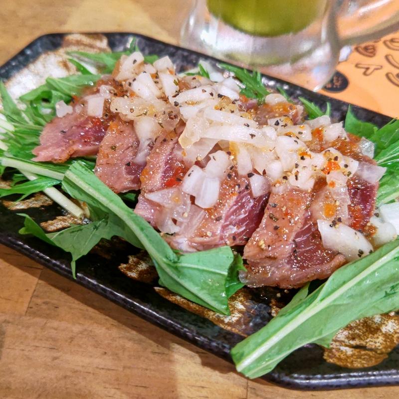 まぐろのほほ肉カルパッチョ(三崎まぐろ専門店 Tunaがる 横浜ドリームランド店)