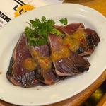 初カツオのカルパッチョ　〜タマネギ醤油ソースで〜