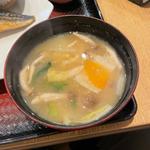 さばの炭火焼き定食、たっぷり野菜の麦みそ汁