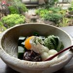 抹茶寒天アイスのせ