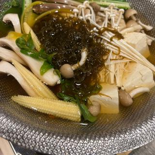 アグー豚しゃぶしゃぶコース　ロース　バラ　つくね　島野菜(個室しゃぶしゃぶ 金しし)