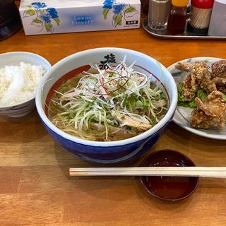 ネギ塩ラーメン＋唐揚げセット(岸和田塩元帥)