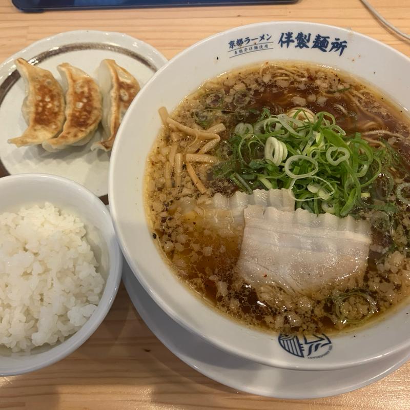 熟成醤油ラーメン餃子ライスセット(京都ラーメン 伴製麺所 那珂店)