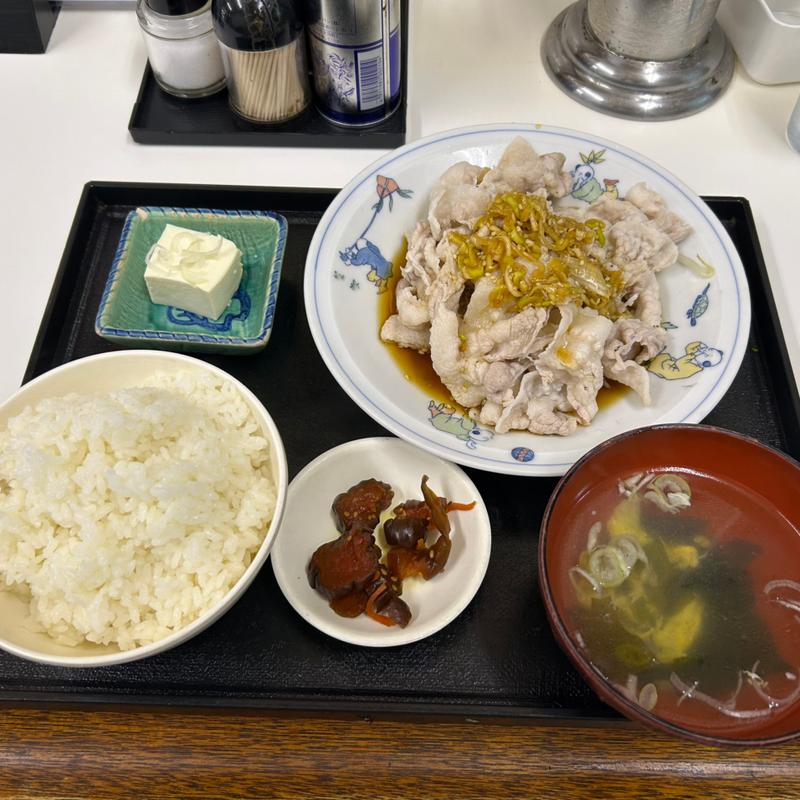 豚しゃぶ定食　日替り(二味ラーメン )