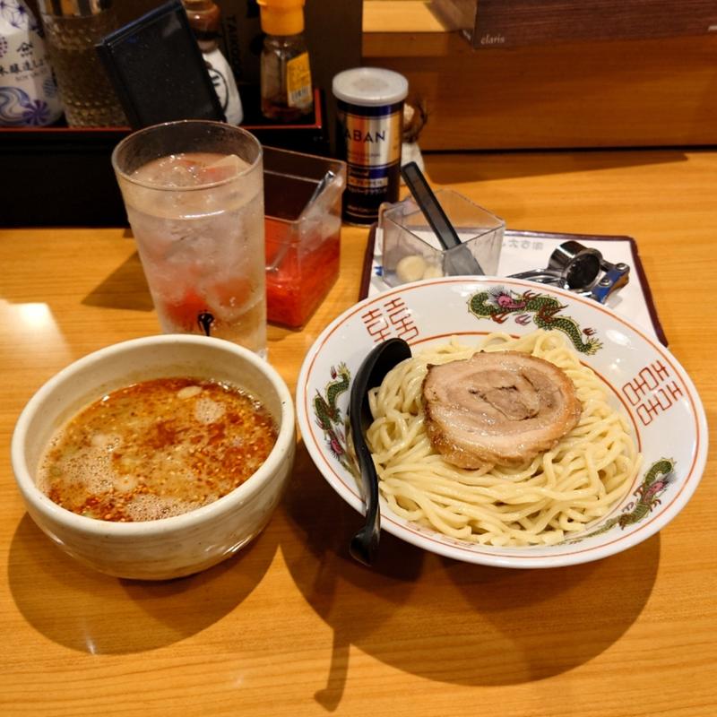激辛味噌つけ麺 並／中(大古洞)