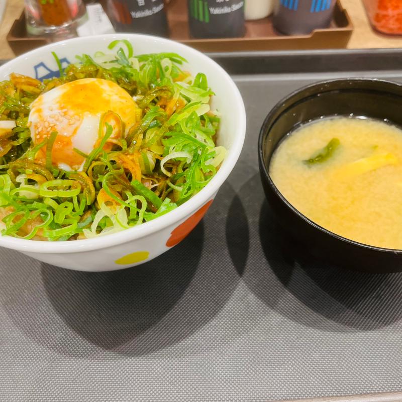 ねぎたっぷり旨辛ネギたま牛めし(松屋 吉塚店)