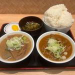 もつ煮込2色盛定食 大盛