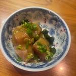 お通し　まぐろ酢味噌(小料理 ほりの)