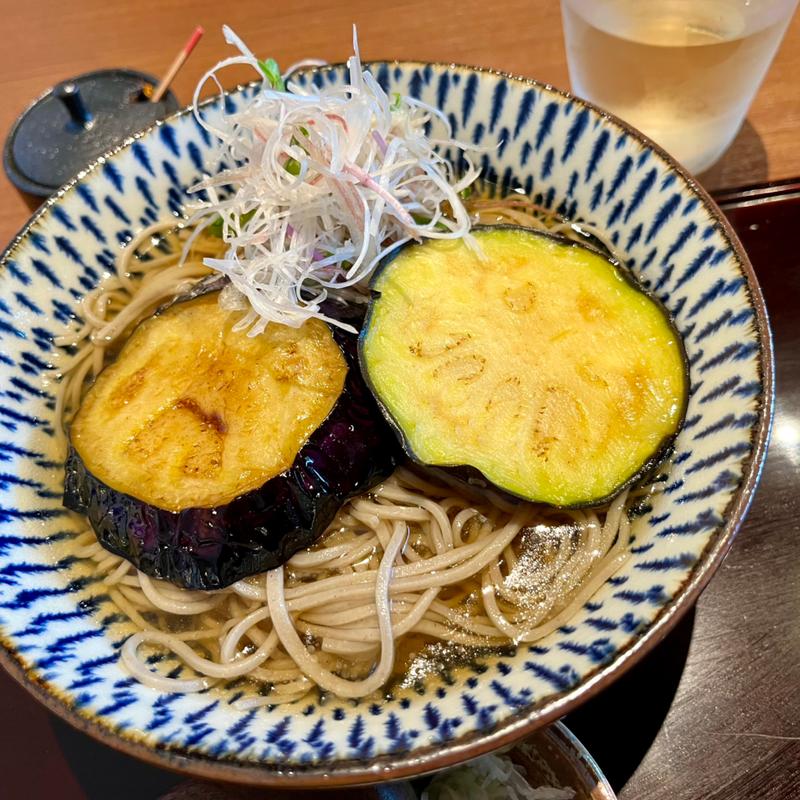 賀茂茄子の冷かけ(手打ちそば 竹之内)