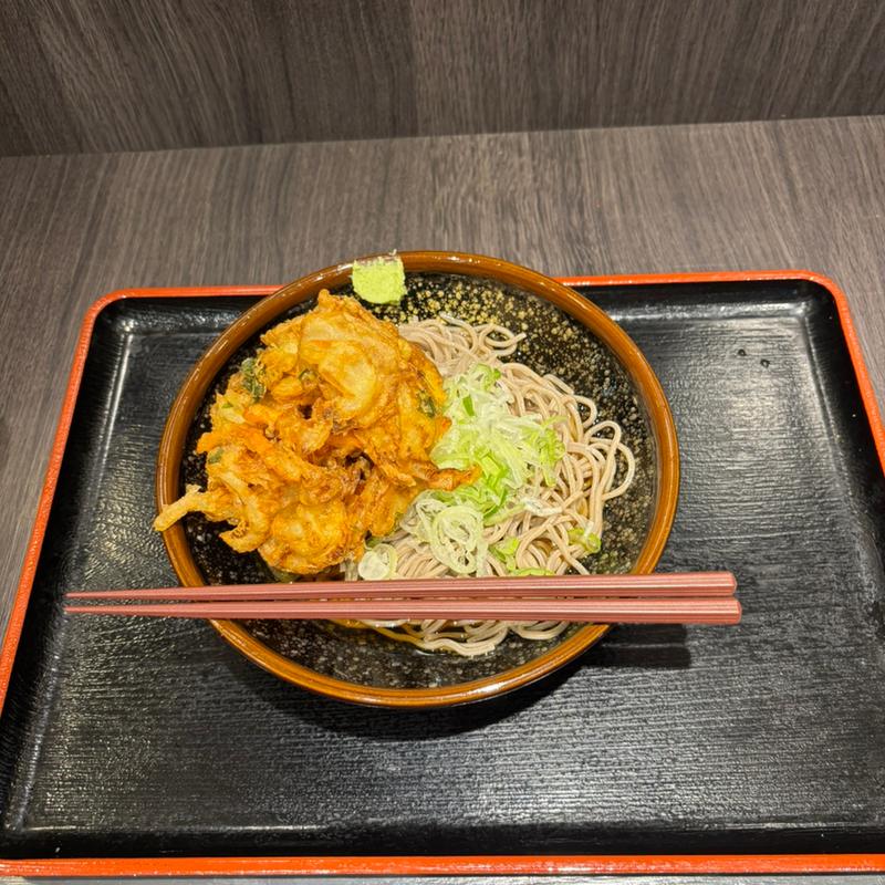 冷やしかき揚げ蕎麦(そば処めとろ庵 西船橋メトロピア店)