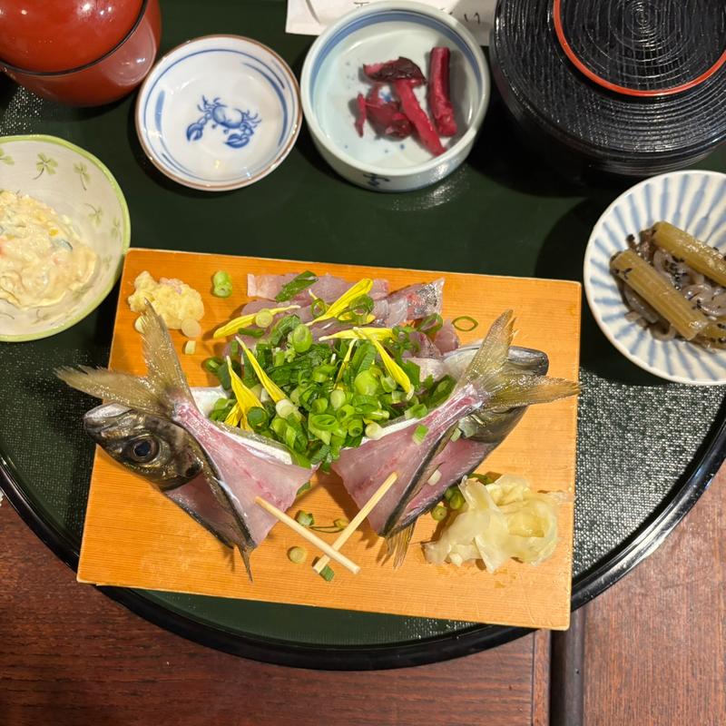 アジの活け造り定食(いろり茶屋 )