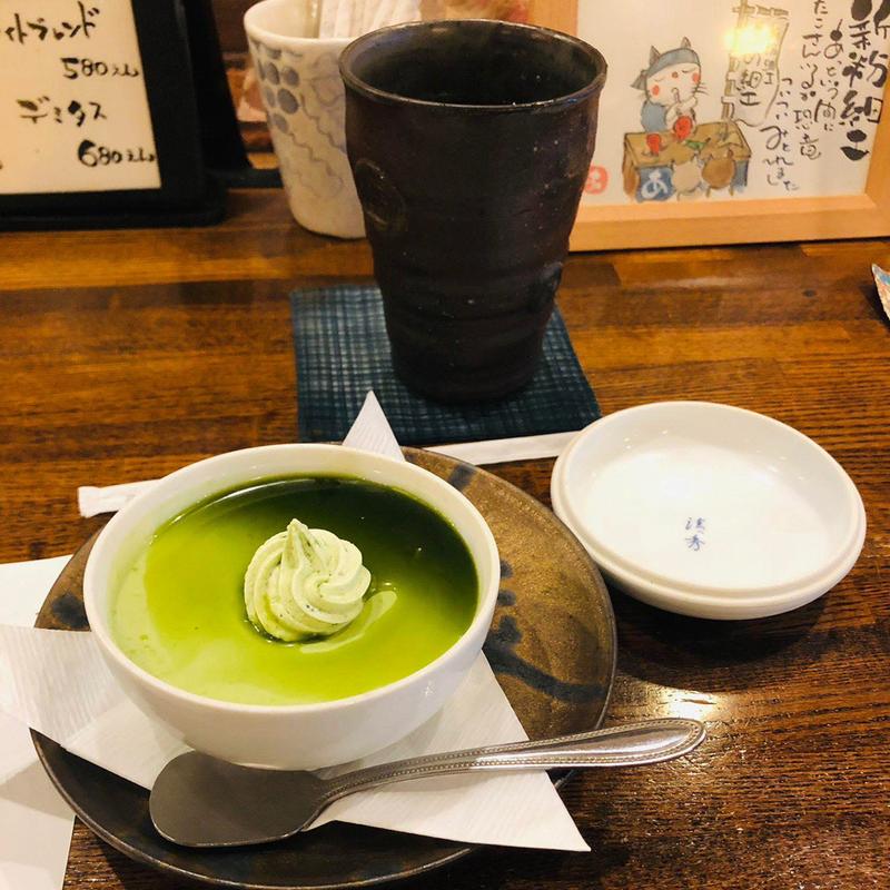 抹茶プリン アイスコーヒー(千住宿 珈琲物語)