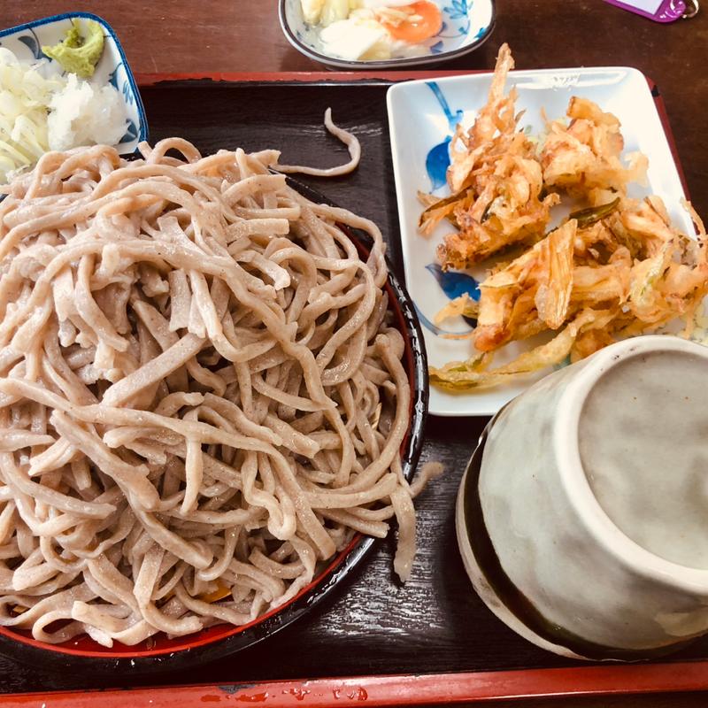 もりそば(大)と天ぷら(かどや )