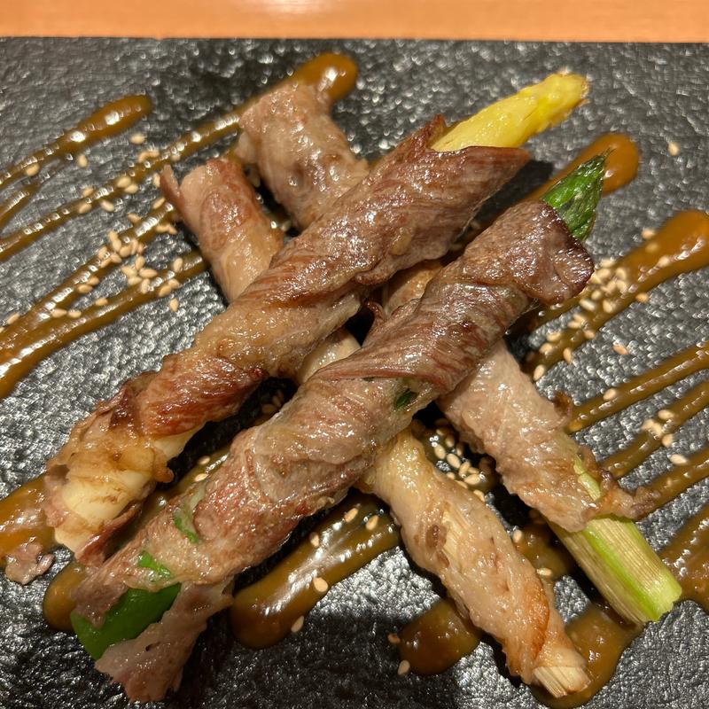 アスパラと国産黒毛和牛肉巻きグリル(ヱビスバー 札幌アピア店 (YEBISU BAR Sapporo Apia))