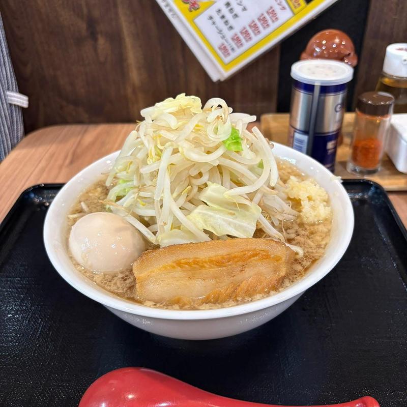 味玉入り豚そば 麺大盛り野菜普通300g(ラーメンカーニバル上田)