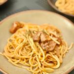 うさぎ肉のパスタ