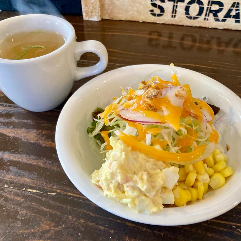 サラダ+スープ(さんりんしゃ)