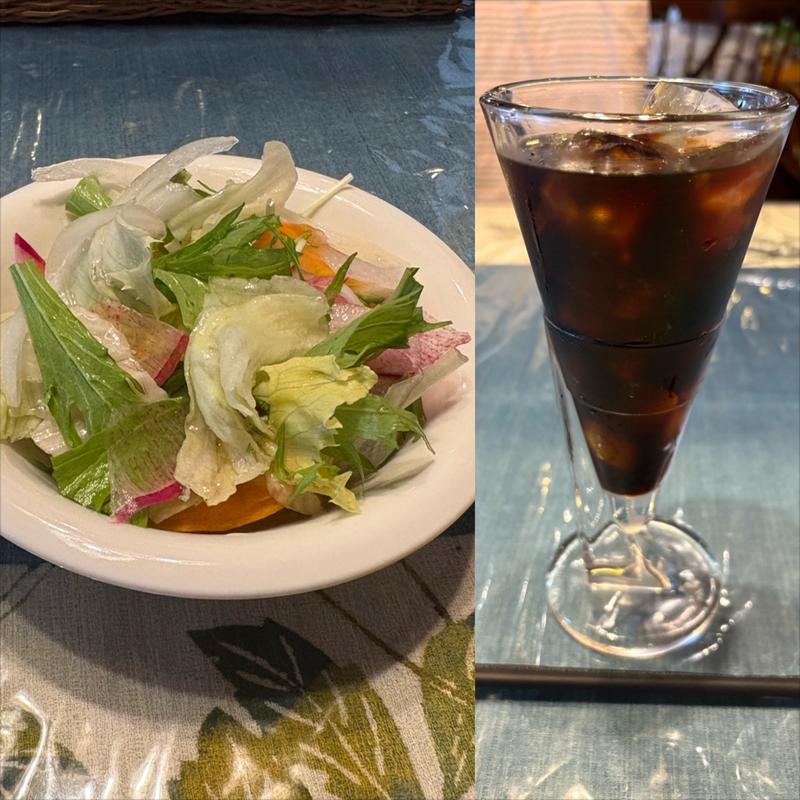 サラダと水出しコーヒー (ダッチ)(珈琲園)