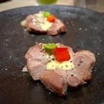 豚肩ロースの塩麹焼き カルボナーラソース