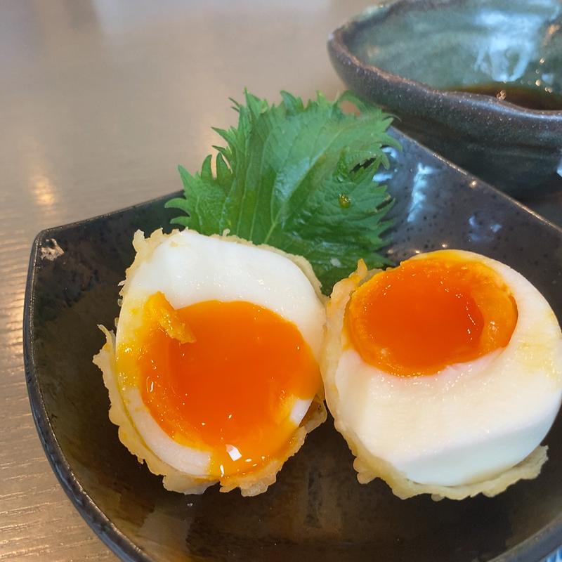 半熟とろとろ玉子天ぷら(手打ち蕎麦山元)