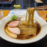 浜北コーチンだしそば味玉入り 麺大盛り0.5玉