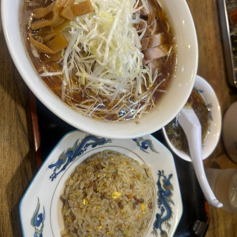 ネギラーメン半チャーハンセット(手打ラーメン 豚平)