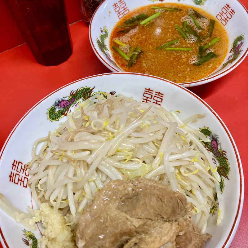 辛いつけ麺　半分（ヤサイちょいマシ）(ラーメン二郎  京都店)