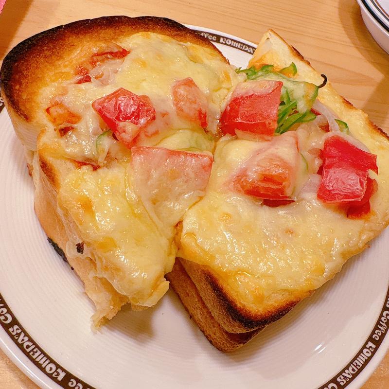 たっぷりたまごのピザトースト(コメダ珈琲店 グランエミオ所沢店)