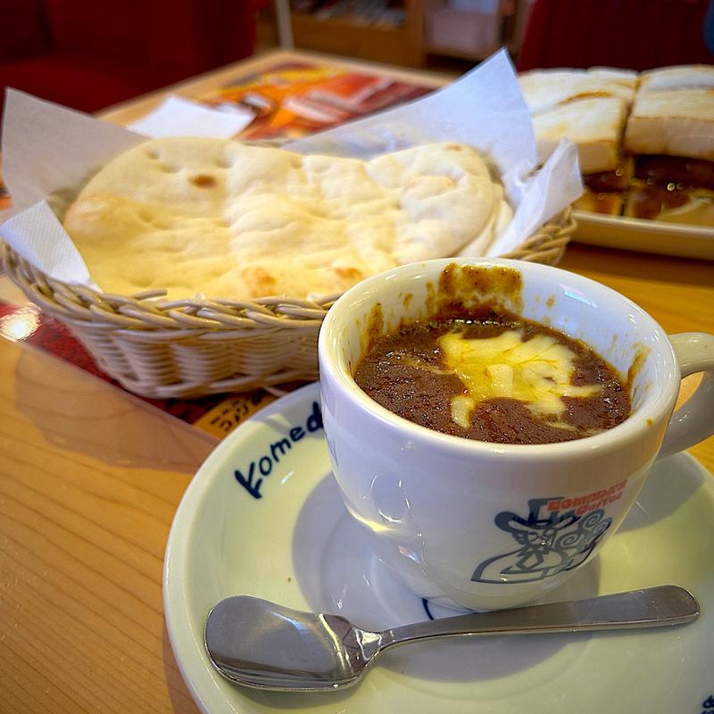 チーズカリーとナン(コメダ珈琲店 仙台富沢店)
