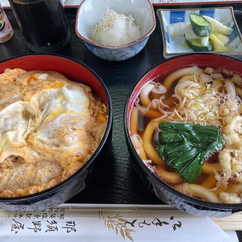 たぬきうどんミニカツ丼(那須野屋食堂)