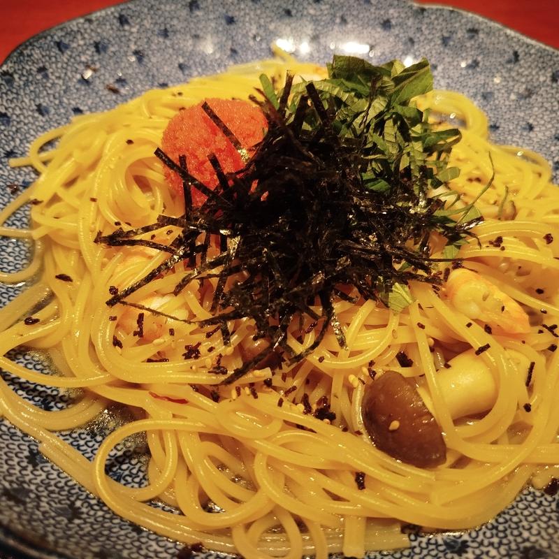 明太子と海老としめじの青じそ風(洋麺屋五右衛門 錦糸町テルミナ店)