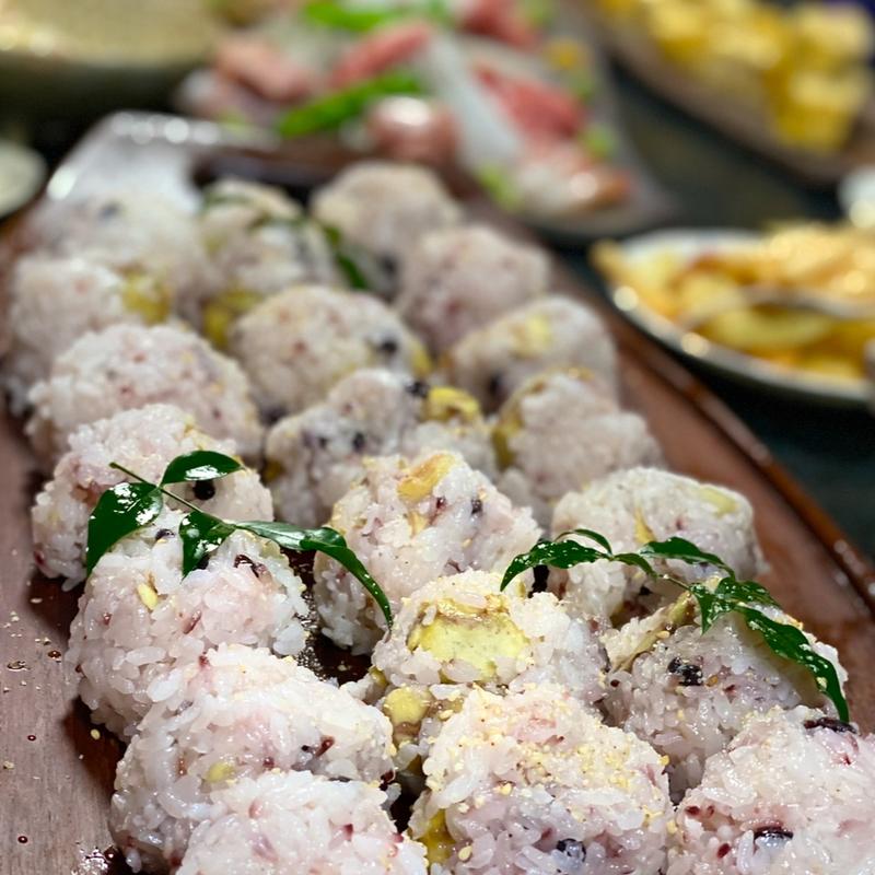 栗おこわおにぎり(自宅)