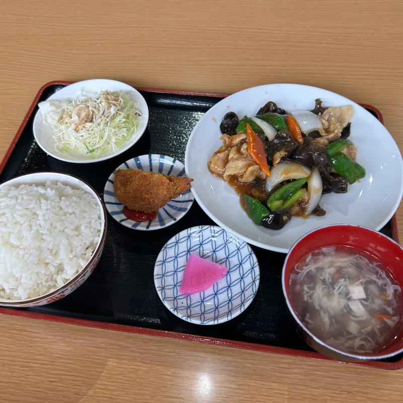 木耳と豚肉炒めランチ(楊記)