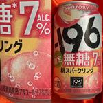 SUNTORY・-196 無糖7%・桃スパークリング