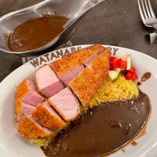 黒毛和牛の辛口ビーフカレー トンカツトッピング3辛(渡邊カリー 梅田本店)