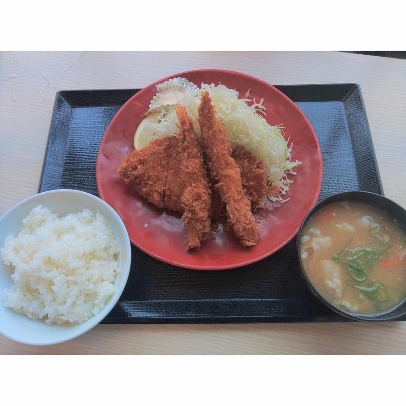 海老･ロースカツ定食(かつや 岩手水沢店)