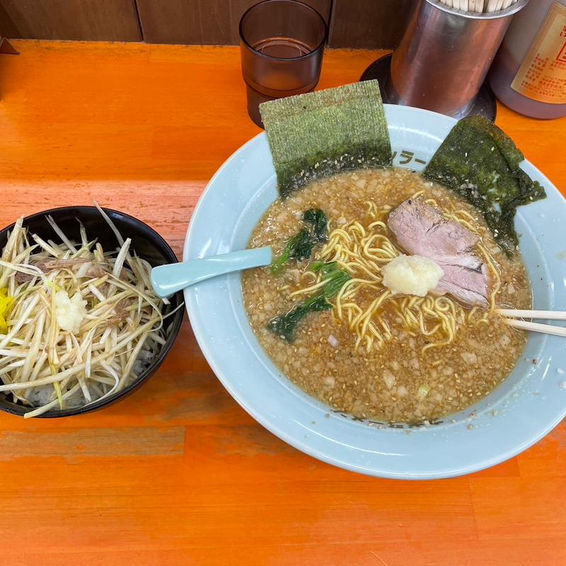 味噌ラーメン　ネギ丼(ラーメンショップ椿 春日部備後店)