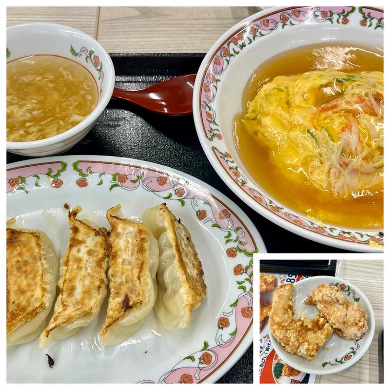 天津飯セット(餃子の王将 春日店)