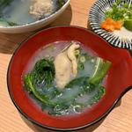 牡蠣と春菊の出汁しゃぶ