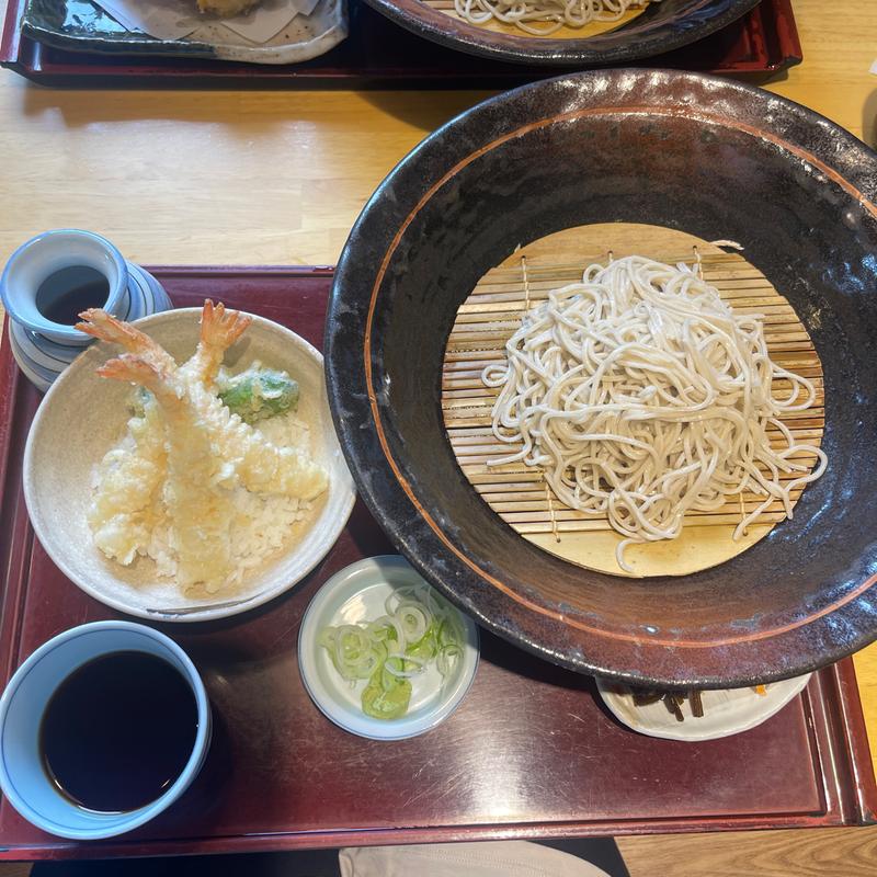 大エビ天丼ともり蕎麦(生そば あずま 坂戸店)