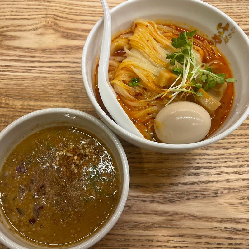 辣油昆布水担々つけ蕎麦(らぁ麺はやし田北千住店)