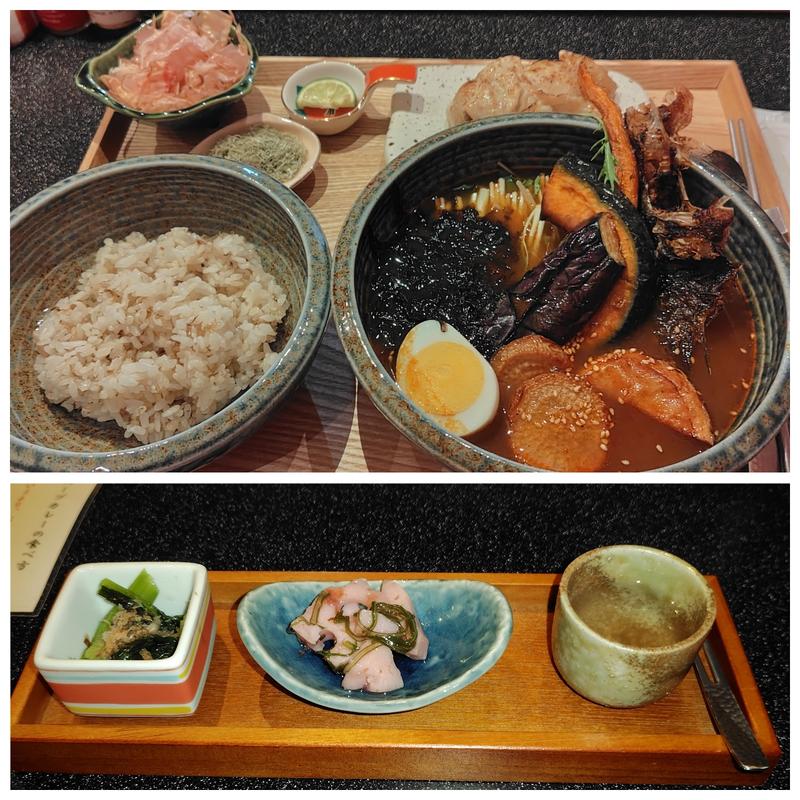 極上スープカレーチキン付き(おだし食堂はなれ 札幌二条市場大通公園店)