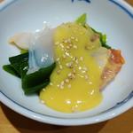 赤貝とつぶ貝のわけぎのぬた